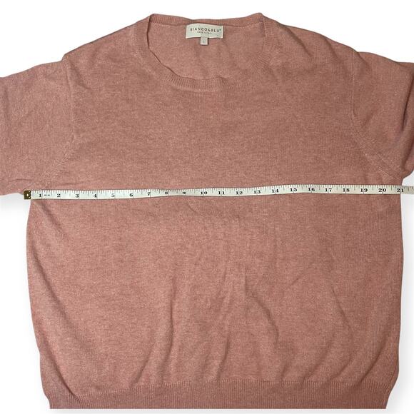 Bianco & Blu Made in Italy Pink Cashmere Silk Blend Sweater Minimalist Sz Large - Picture 4 of 7